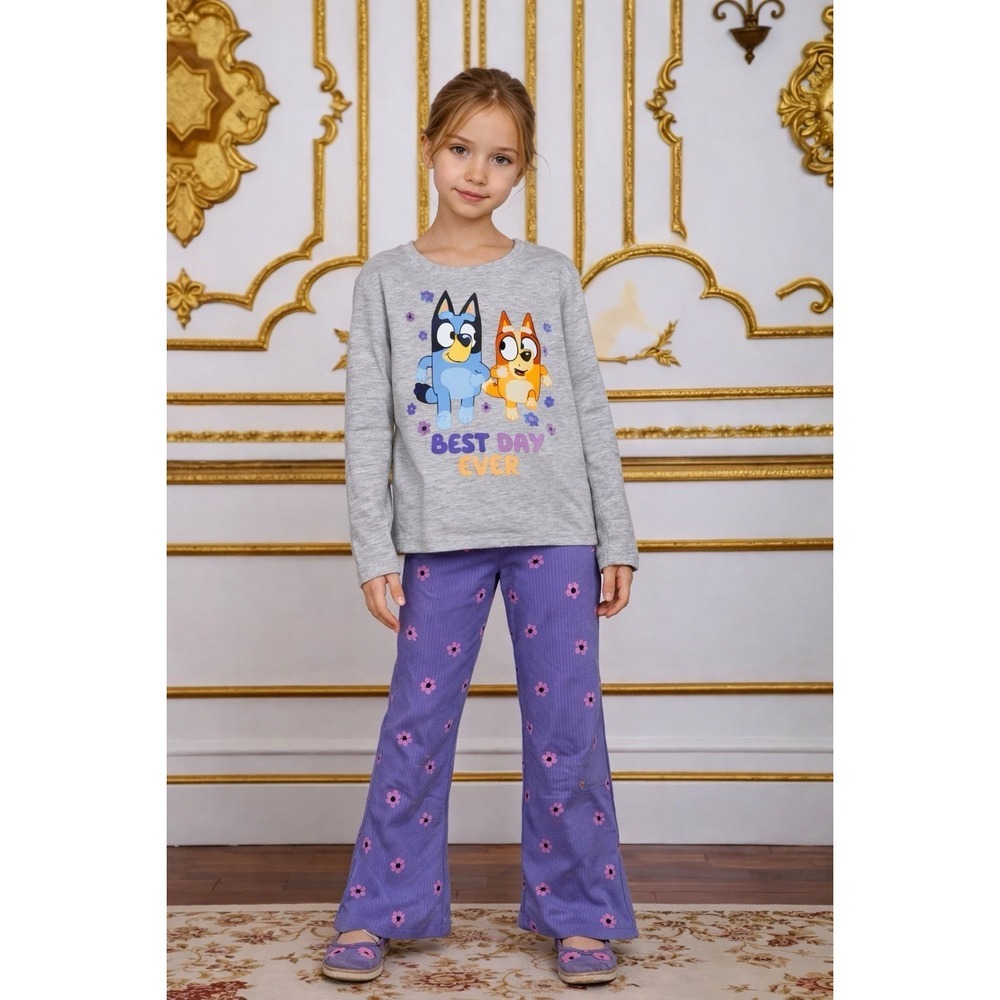 Girls Bluey Top & Flare Leggings Set Size 8